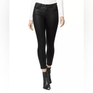 Social Standard Coated Ankle Skinny Jeans in Slick Black